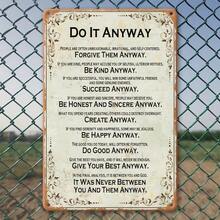 CIF BUY American Vintage "Do It Anyway" Metal Wall Sign 7.87x11.81 Inch, Rustproof Weatherproof Farmhouse Decor For Home Porch Garage Ba - Multicolor - View 10