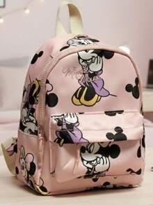 米妮黛西印花迷你背包，时尚粉色日用背包，时尚实用日常背包，实用旅行配件，成人、青少年和学生礼物，小巧单肩包 - 彩色 - 查看 3