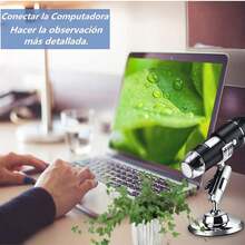 Microscopio Digital USB 1600X, 8 LED Endoscopio de Aumento, Portátil con Soporte Metal, Negro, ABS, LED, Compatible con Android, Windows, ,36981628 - Multicolor - Ver 5