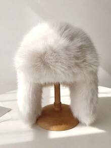 女士毛绒帽，加厚仿毛皮耳罩，适合秋季户外活动 - 彩色 - 查看 11