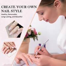 亚克力美甲套装 - 透明/裸色/粉色亚克力粉和液体套装，含亚克力美甲刷，持久耐用，专业DIY亚克力美甲，新手友好型亚克力美甲套装，6件套 - 彩色 - 查看 5