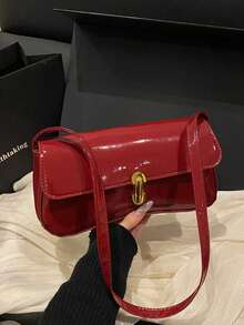 Underarm Bag, Baguette Bag, Handbag, Shoulder Bag, Versatile Design - Red - View 12