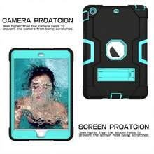 Funda para iPad Mini, Funda para iPad Mini 2, Funda para iPad Mini 3, Funda para iPad Mini Retina, Carcasa Case Estuche Funda protectora delgada resistente a prueba de golpes con soporte incorporado para iPad Mini 1/2 / 3-verde menta negro,36999916 - verde menta - Ver 2