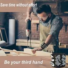 Super Strong Magnetic Wristband - Ideal For Screws, Nails, Bolts & Drill Bits - Unique Support Design, Perfect Gift For Dad, Boyfriend, Handyman, Electrician, Car Repair - A - View 3
