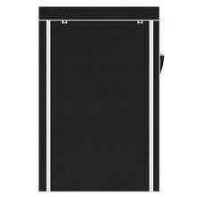 Black 64" Portable Closet Wardrobe With Shelves - Sturdy Clothes Rack Storage Organizer For Home Dorm Bedroom - 預設 - 查看 5
