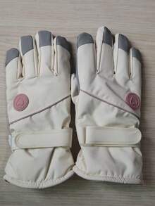 1 Pair Women's Professional Ski Gloves - Thickened Fleece Windproof Cold-Proof Outdoor Skiing Warm Gloves, Cycling Cold-Proof Gloves, Non-Slip Palm, Compatible With Touchscreen Devices - Multicolor - View 13