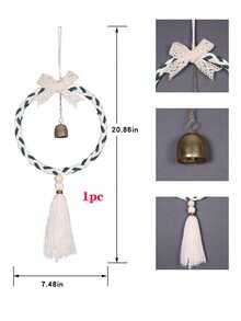 1pc Butterfly Bell Wind Chime Wall Hanging Dreamcatcher Tassel Decor, Boho Home Decoration - Multicolor - View 9
