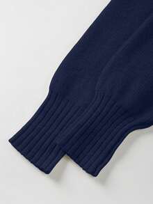 Áo khoác cardigan dệt kim cổ tròn màu trơn mới mùa xuân & thu cho nữ, chất liệu mềm mại, thanh lịch kiểu Hàn Quốc, dáng rộng thoải mái, đa năng cho các buổi đi chơi và đi làm, trang phục nữ mùa xuân năm mới. - màu xanh sapphire đậm - Xem 9