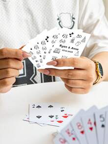 54pcs Customized Wedding Poker Guest Message Cards, Personalized Floral Decorative Border Wedding Blessing Cards, Multi-Color Bridal Shower Souvenir Cards, Suitable For Wedding Guest Book, Bridal Shower Events, Wedding Reception Decoration - Multicolor - View 8