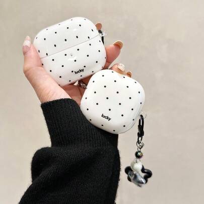 Nieuwe zwart-witte beschermhoes met stippen, compatibel met Samsung Galaxy Buds FE, Buds 3/Buds 3 Pro, Buds Pro en Buds Live draadloze Bluetooth-oortjes. Zachte hoes voor Buds 2/Buds 2 Pro oortjes, voor dames.