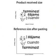 1张趣味西班牙语提示马桶座贴纸，自粘防水乙烯基材质，适用于马桶水箱、卧室、餐厅、家居室内装饰 - 彩色 - 查看 7
