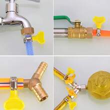 Faucet Clamp: Hand Tightening Clamp, Collar Clamp, Pipe Clamp, Water Pipe Tightening Clamp, Fixing Clip - Yellow - View 7