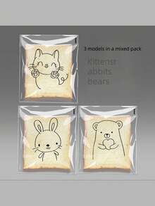 100pcs/Pack Bread Bags, Toast Bags, Bread Packaging Bags, Self-Adhesive Bags, Baked Goods & Fruit Packaging Bags, Self-Sealing Bags, Home & Kitchen Storage Supplies, Back To School Essentials - Clear - View 2