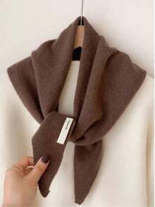 Triangular Knitted Scarf/Shawl, Women's Warm Neck Gaiter, Versatile Small Scarf Suitable For Autumn/Winter Dresses