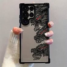 Funda de teléfono Dragón Negro para 25 S24 S23 S22 S21 S20 FE S20 Ultra A03s A04E/M04 A05s A06 4G A13 4G A15 4G/5G A25 5G A32 4G A55 5G A03 A04 A05 A12/M12 4G A13 5G/A04S A16 4G/5G A35 5G S20 S20 Plus A34 S21 FE Ultra Plus 4G 5G Funda trasera transparente y suave a prueba de golpes - Colores mixtos - Ver 7