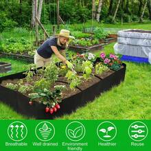 1pc 4/8 Grids Garden Planting Bag Multi-Gird Felt Growing Bag Rectangle Planting Nursery Pot Vegetable Tomato Potato Planting Container Plant - Black - View 2