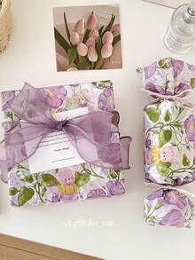 Papel de embrulho para presente com estampa de ursinho de pelúcia roxo em formato de trombeta (5/10/20 unidades), resistente à umidade e a impactos, ideal para aniversários, Dia dos Namorados, presentes, roupas, embalagens de presentes e decoração de caixas. - Multicolorido - Ver 6