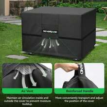 NEVERLAND Fire Pit Cover Round, Waterproof Outdoor Firepit Covers Round For 32-36 Inches 600D Oxford Heavy Duty Patio Gas Fire Pit Covers With 4 Buckle Straps And Air Vents, 36 X 24 Inch Black - ColorB - View 6