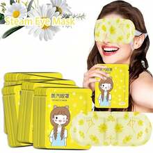 30pcs Chamomile Steam Eye Mask - Relieves Eye Fatigue, Improves Sleep Quality. Self-Heating Sleep Eye Mask, Disposable Hot Compress Eye Patch, Soothes Eyes, Eliminates Dark Circles. Constant Temperature Control, Extra Long Heating Time. Valentine's Day Gift.