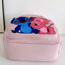 Stitch Printed Aesthetic Backpack - Multifunctional Lightweight Everyday Bag, Suitable For Commuting, Travel Or Casual Outings, Also A Great Back-To-School Essential And Gift Choice - Fabric Daily Backpack With Multiple Pockets For Organizing Books, Electronics And Personal Items - Multicolor - View 5