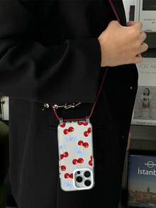 1 dây đeo cổ hình nơ kẻ caro xanh trắng kèm 1 dây đeo rời hình quả anh đào, dây đeo vai/đeo chéo có thể điều chỉnh, dây dày 4mm, vòng bảo vệ ống kính cao cấp, hai lỗ treo, ốp lưng điện thoại TPU mềm trong suốt tương thích với iPhone 17/17 Pro/Air/17 Pro Max/15 Pro Max/15 Pro/15 Plus/11/12/12 Pro Max/13/13 Pro Max/14/14 Pro Max/14 Plus/16/16 Pro/16 Plus/16 Pro Max - Nhiều màu - Xem 6