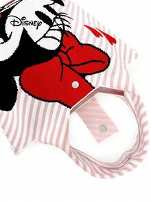 卡通米妮图案按扣臂包，时尚手提购物袋，适合日常搭配、派对、节日、送给女朋友的礼物 - 彩色 - 查看 7