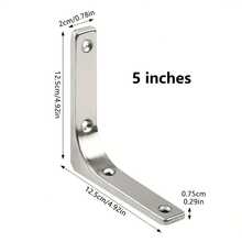 4 Packs Heavy Duty Stainless Steel Triangle Shelf Brackets, Adjustable Height & Polished Finish, No Assembly Required For Wall Shelves - Silver - View 8