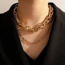 European And American-Border Jewelry Fashion-Hop Short Thick Chain Geometric Necklace Metal Exaggerated Necklace - 30733-nek-g-11 - View 4