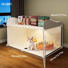 Indoor Cat Cage With Litter Box, 1 Room 1 Bathroom, Suitable For Kittens And Small Cats, Space-Saving Cat Villa - Multicolor - View 2