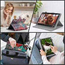 - Funda universal para tablet de 11 pulgadas, funda para tablet de 11.5 pulgadas, funda protectora portátil de piel sintética, con 4 anillos fijos, para todo tipo de tabletas,37000080 - Marrón Mocha - Ver 6