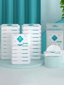 7pcs Creative Geometric Pattern Facial Tissue Paper, Suitable For Cleaning, Office Use, And Daily Life - White - View 3