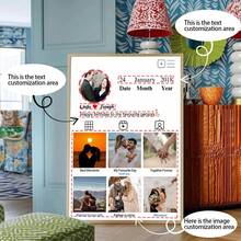 1 pièce Collage photo personnalisé pour la Saint-Valentin, décoration pour la maison, cadeau de la Saint-Valentin, affiche personnalisée, photos personnalisées, articles personnalisables, décoration de chambre, cadre en option.