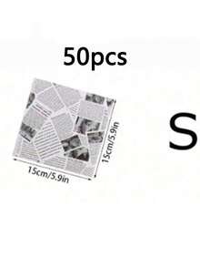 50张一次性防油纸，防水食品包装纸，适用于汉堡、薯条、面包、三明治、快餐烘焙、空气炸锅衬垫 - 彩色 - 查看 12