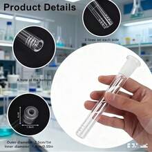 1支12.5厘米长高硼硅玻璃管，手工制作，可重复使用