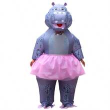 Adult Funny Inflatable Hippopotamus Costume, Party Role Play Prop, Walking Plush Doll Outfit, Gag Performance Attire