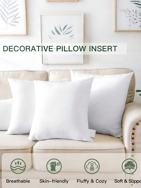 Pillow Insert, Throw Pillow, Sofa Cushion, Full Size Renewable Fiber Filled Pillow Insert, Suitable For Bed, Sofa, Living Room, Bedroom, Office, Decor, Bed And Car Support Pillow