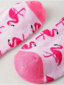 5 Pairs Flamingo Cartoon Animal Colorful Unisex Ankle Socks, Versatile Low-Cut Short Socks For Spring/Summer - Multicolor - View 5