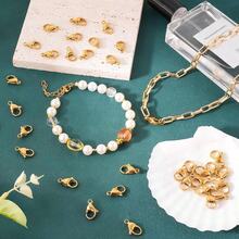 50pcs 10mm-15mm Stainless Steel Lobster Clasps, Gold Plated Lobster Claw Hooks, Rings, For DIY Necklace & Bracelet Making - Lobster Stew - View 3