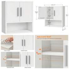 Bathroom Wall Cabinet, Medicine Cabinet, 15 X 7.1 X 16.1Inches, Adjustable Shelf, Over The Toilet Wall Storage Cabinet, For Bathroom, Bedroom, White - mặc định - Xem 2