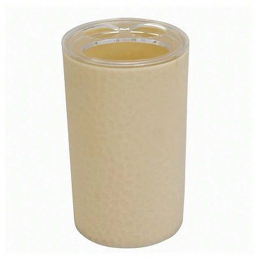 OISE ART STORE Porta Spazzolini Bicchiere Accessorio Arredo Bagno Beige Lavorato 3 Fori 79790 - - Multicolore - Visualizzare 1