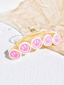 1pc Colorful Smiling Face Hair Claw Clip, Suitable For Girls, Dopamine Colorful Hair Claw, Daily Wear - Multicolor - View 13