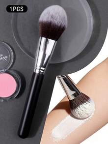 1支大号舌形散粉刷，柔软毛腮红刷，透明散粉刷，多功能化妆刷，旅行便携美妆工具
