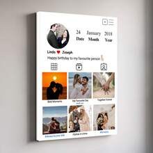 1pc Personalized Valentine's Day Customized Poster, Home Decor, Valentine's Gift, Photo Customization, Customizable Items, Room Decoration, Frame Optional - Multicolor - View 9