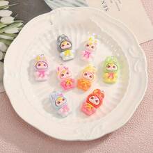 8/16 chiếc mặt dây chuyền hình thỏ bằng nhựa nhiều màu sắc, bùa hình động vật dễ thương, thích hợp để tự làm đồ thủ công, làm vòng cổ, bông tai, trang trí ba lô - Màu ngẫu nhiên - Mặt dây chuyền hình thỏ - Xem 5