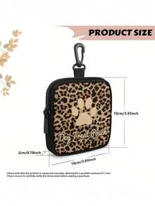 Ziplock Polyester Dog Training Treat Bag - Portable Pet Snack Pouch, Suitable For Outdoor Activities And Dog Walking, Available In Multiple Colors (Leopard Print, Cow Print, Silver), Ideal For Dog Owners And Trainers As Travel Pet Treat Container - Multicolor - View 2