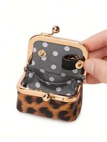 Hot New Women's Solid Jewelry Box, Ring, Necklace, Earring Storage Box, Mini Coin Wallet With Kiss Lock,For Women Travel Jewelry Case Cosmetic Organizer Mini Coin Purse Christmas Gifts Funny Gift Small Gifts Teachers Day Gift Gift For Women Makeup Bag Coin Purse Teen Girls Stuff Girly Must Girly Must Haves Personalized - Brown - View 5