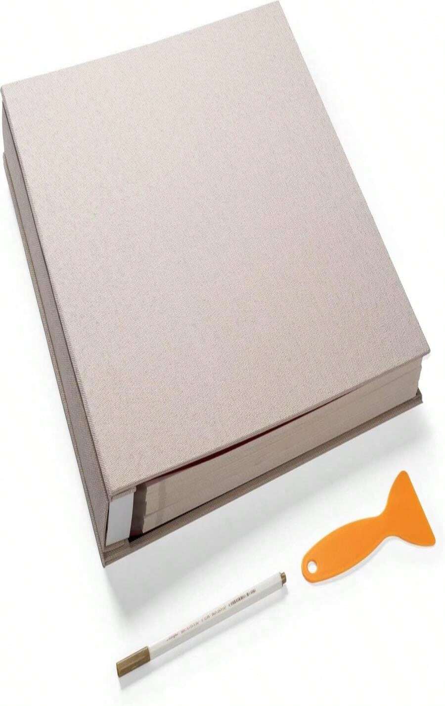 Photo Album Self Adhesive 3x5 4x6 5x7 6x8 8x10 85x11 11x106 Magnetic Scrapbook Album DIY Length 11x106 Inch 40 Pages Linen Cover DIY Photo Album With A Metallic Pen And And Plastic Board(Grey) - ColorA - View 1