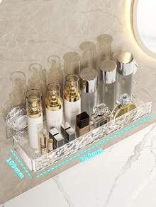 Wavy Suction Cup Bathroom Shelf, Wall Mounted Washroom Vanity Storage Rack Without Drilling - Multicolor - View 9