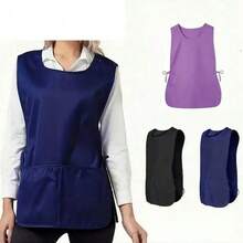1pc Plain Color Fashionable Water-Resistant Apron, Loose Fit Multi-Pocket Design, Multipurpose For Kitchen, Restaurant, Outdoor Travel, Suitable For Women, Great Gift For Wife Or Mother - Multicolor - View 4