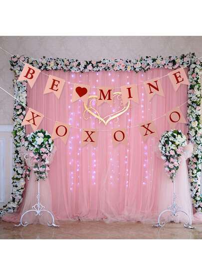 Valentine's Day Theme "BE MINE XO" Party Flags, Proposal, Wedding, Bridal Room Decor Supplies